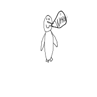 excited penguin drawing by anett in Artbitrator