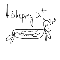 sleeping cat drawing by qwertybaby in Artbitrator