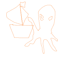 kraken attacking ship drawing by uyen in Artbitrator
