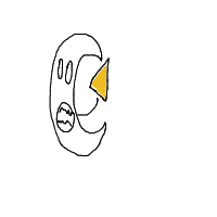 moon eating cheese drawing by muiz00 in Artbitrator
