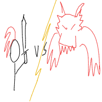 knight vs dragon drawing by riptidewashere_ttv in Artbitrator