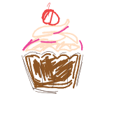 cupcake with cherry drawing by strangledskinwalker in Artbitrator