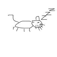 sleeping cat drawing by spoon in Artbitrator