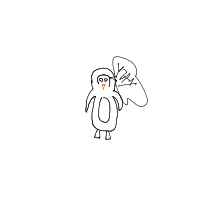 excited penguin drawing by moshi in Artbitrator