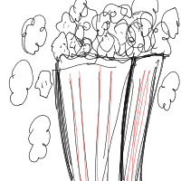 popcorn overflowing drawing by gamerkid_rebornttv in Artbitrator