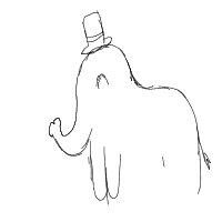 elephant with a hat drawing by gamerkid_rebornttv in Artbitrator