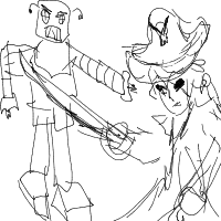 pirate vs robot drawing by gamerkid_rebornttv in Artbitrator