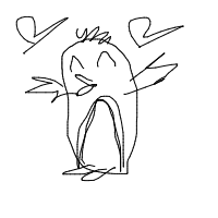 excited penguin drawing by chernichka in Artbitrator