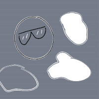 rock with sunglasses drawing by nezumi in Artbitrator