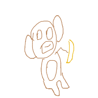 monkey with banana drawing by yoski in Artbitrator