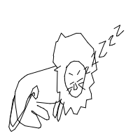 sleeping lion drawing by fugg in Artbitrator