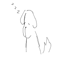 sleepy dog drawing by amolisa in Artbitrator