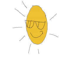 sun wearing sunglasses drawing by amolisa in Artbitrator