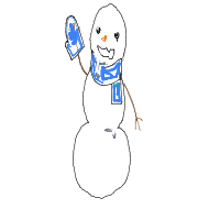 waving snowman drawing by amolisa in Artbitrator