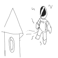 astronaut floating away drawing by amolisa in Artbitrator