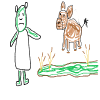 an ogre, a donkey, and a castle drawing by player-v63uz8423 in Artbitrator