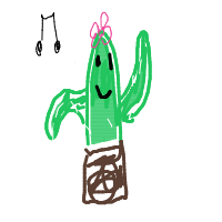 dancing cactus drawing by zetta in Artbitrator