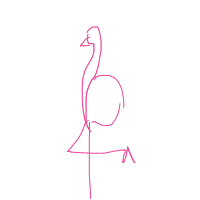 flamingo standing on one leg drawing by oshobeen in Artbitrator