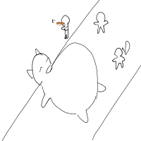 a person playing a flute next to a Snorlax drawing by player-iwkq6226c in Artbitrator