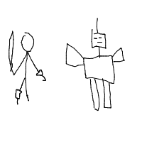 pirate vs robot drawing by bay98 in Artbitrator