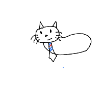 cat with tie drawing by elixeus in Artbitrator