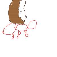 ant carrying giant crumb drawing by mrsam7474 in Artbitrator