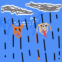 raining cats and dogs drawing by mrsam7474 in Artbitrator