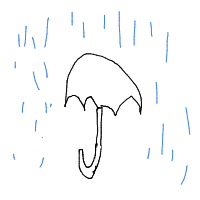 umbrella in rain drawing by cakekinggd in Artbitrator