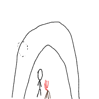 caveman discovering fire drawing by cakekinggd in Artbitrator