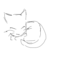sleeping cat drawing by purr_xoxo in Artbitrator
