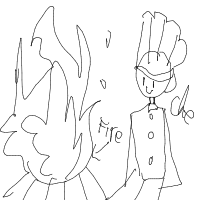 chef on fire drawing by ptg_player in Artbitrator