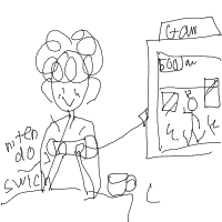 grandma playing video games drawing by ptg_player in Artbitrator