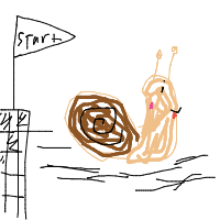 snail racing drawing by camcam in Artbitrator