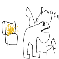 dragon guarding treasure drawing by cakekinggd in Artbitrator
