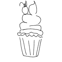 cupcake with cherry drawing by random_person in Artbitrator