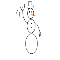 waving snowman drawing by ogueddy in Artbitrator