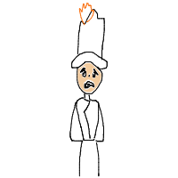 chef on fire drawing by ogueddy in Artbitrator