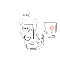 grandma playing video games drawing by ogueddy in Artbitrator