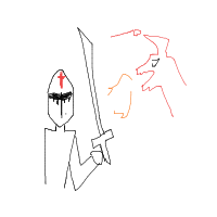 knight vs dragon drawing by ogueddy in Artbitrator