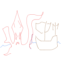 kraken attacking ship drawing by ogueddy in Artbitrator