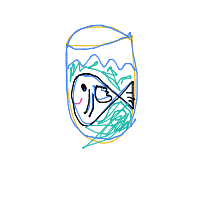fish in bowl drawing by dariachiiii in Artbitrator
