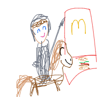 medieval knight at drive-thru drawing by dariachiiii in Artbitrator