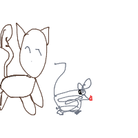 cat chasing mouse drawing by dariachiiii in Artbitrator