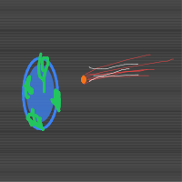meteor approaching earth drawing by mwresia in Artbitrator