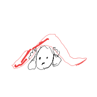 hiding under blanket drawing by piopipi in Artbitrator