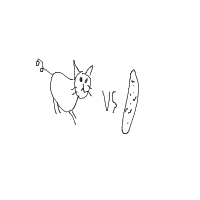 cat vs cucumber drawing by adhwaudi in Artbitrator