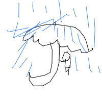 umbrella in rain drawing by durgeradmins13 in Artbitrator