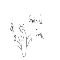 squirrel stealing food drawing by adhwaudi in Artbitrator