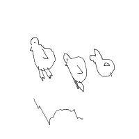 duck leading ducklings drawing by adhwaudi in Artbitrator