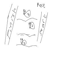 snail racing drawing by adhwaudi in Artbitrator